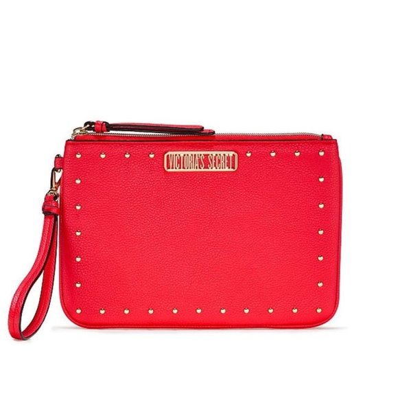 Victoria's Secret Handbags - Victoria's Secret Faux Leather Studded Wristlet Bag